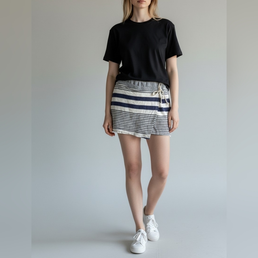 Stateside Multicolor Striped Rayon Blend Skort